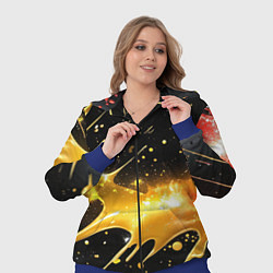 Женский 3D-костюм Оранжевая краска на черном, цвет: 3D-синий — фото 2