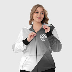 Женский 3D-костюм Герб России серый градиент, цвет: 3D-черный — фото 2