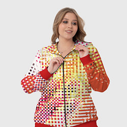 Женский 3D-костюм Абстракция жёлтый с оранжевым, цвет: 3D-красный — фото 2