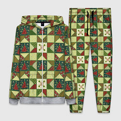 Женский 3D-костюм Лоскутный рождественский узор, цвет: 3D-меланж