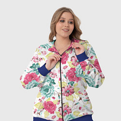 Женский 3D-костюм Розы красные и бирюзовые, цвет: 3D-синий — фото 2