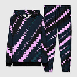 Женский костюм Тёмно-синий с розовым искажённые полосы