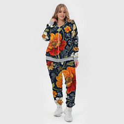 Женский 3D-костюм Маки и пионы старинный паттерн, цвет: 3D-меланж — фото 2