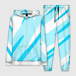 Женский костюм Белый с голубым абстракция