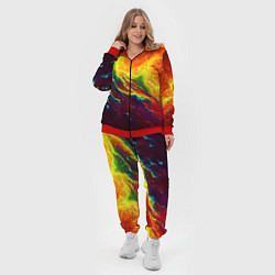 Женский 3D-костюм Абстрактные волны с огнем, цвет: 3D-красный — фото 2