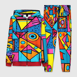 Женский 3D-костюм Кислая геометрия, цвет: 3D-красный