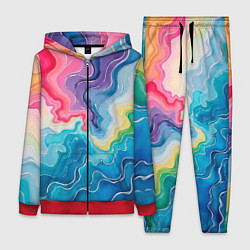 Женский костюм Абстрактные волны в мраморном стиле