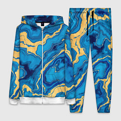 Женский костюм Синий мрамор с золотом