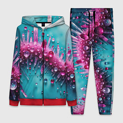 Женский 3D-костюм Розовые кристаллы, цвет: 3D-красный