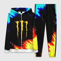 Женский 3D-костюм Monster energy огненные краски, цвет: 3D-белый