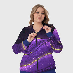 Женский 3D-костюм Фиолетовая текстура с золотыми звездочками, цвет: 3D-синий — фото 2