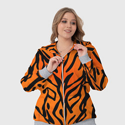 Женский 3D-костюм Тигровый огненный паттерн, цвет: 3D-меланж — фото 2