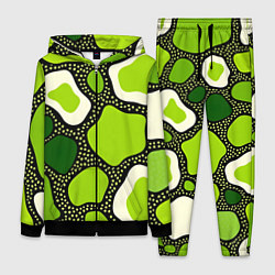 Женский костюм Зеленая абстракция с кругами