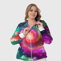 Женский 3D-костюм Космическая неоновая фантазия - нейроарт, цвет: 3D-белый — фото 2