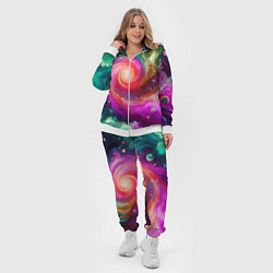 Женский 3D-костюм Космическая неоновая фантазия - нейроарт, цвет: 3D-белый — фото 2