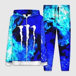 Женский 3D-костюм Monster energy синий дым, цвет: 3D-белый