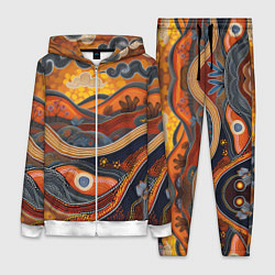 Женский 3D-костюм Горы и холмы в виде узоров, цвет: 3D-белый