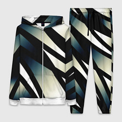 Женский костюм Чёрно-белый с синим затемнением полосы