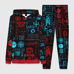 Женский 3D-костюм Twenty one pilots rock pattern, цвет: 3D-красный