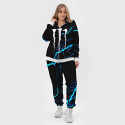 Женский 3D-костюм Monster energy неоновые молнии, цвет: 3D-белый — фото 2