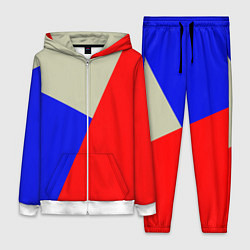 Женский костюм Серо-сине-красный трёхцветный