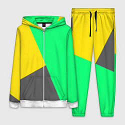 Женский костюм Жёлто-серо-зелёный трёхцветный