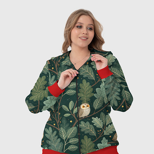 Женский костюм Совы в лесу / 3D-Красный – фото 3