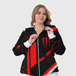 Женский 3D-костюм Monster energy sport geometry, цвет: 3D-белый — фото 2