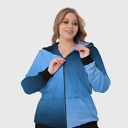 Женский 3D-костюм Градиент сине-голубой пополам, цвет: 3D-черный — фото 2