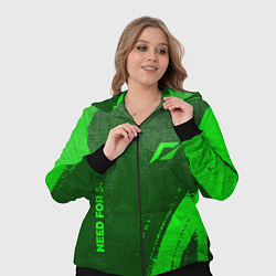 Женский 3D-костюм Need for Speed - green gradient вертикально, цвет: 3D-черный — фото 2