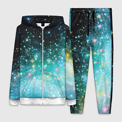 Женский костюм Бирюзовые блестки фон