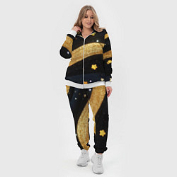 Женский 3D-костюм Золотые волны текстура, цвет: 3D-белый — фото 2