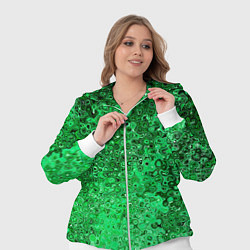Женский 3D-костюм Зелёный малахит абстрактная текстура, цвет: 3D-белый — фото 2
