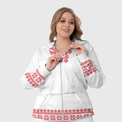 Женский 3D-костюм Славянский орнамент и узоры - вышиванка рубаха бел, цвет: 3D-белый — фото 2