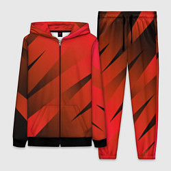 Женский костюм Красно-коричневый абстрактные полосы