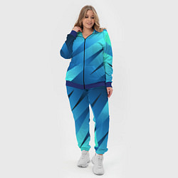 Женский 3D-костюм Сине-голубой абстрактные полосы, цвет: 3D-синий — фото 2