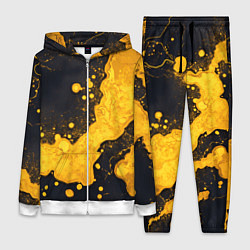 Женский костюм Золотые кляксы на черной текстуре