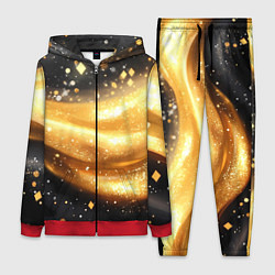 Женский костюм Золотистая волна на черном фоне