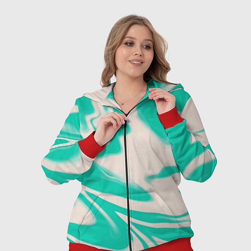 Женский костюм Color white turquoise / 3D-Красный – фото 3