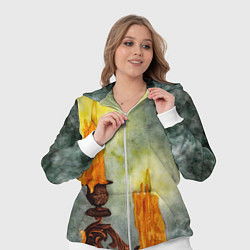 Женский 3D-костюм Две горящие свечи в темноте, цвет: 3D-белый — фото 2