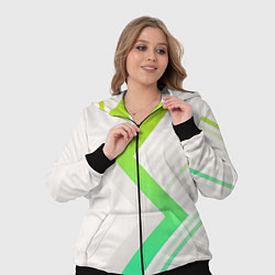 Женский 3D-костюм Color white line green, цвет: 3D-черный — фото 2