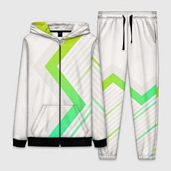 Женский костюм Color white line green