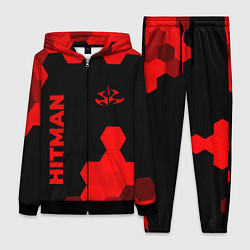 Женский 3D-костюм Hitman - red gradient вертикально, цвет: 3D-черный