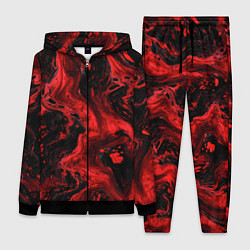 Женский 3D-костюм Красно-черные разводы краски - абстрактный узор, цвет: 3D-черный