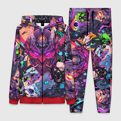 Женский 3D-костюм Стиль Cyberpunk, цвет: 3D-красный