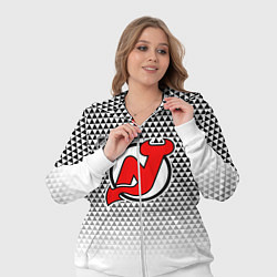 Женский 3D-костюм Нью Джерси Девилз - геометрический градиент, цвет: 3D-белый — фото 2