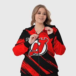 Женский 3D-костюм Нью Джерси Девилз - красные потертости, цвет: 3D-черный — фото 2