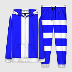 Женский 3D-костюм Color white blue line, цвет: 3D-белый