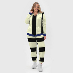 Женский 3D-костюм Color black beige line, цвет: 3D-синий — фото 2