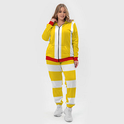Женский 3D-костюм Color yellow white line, цвет: 3D-красный — фото 2